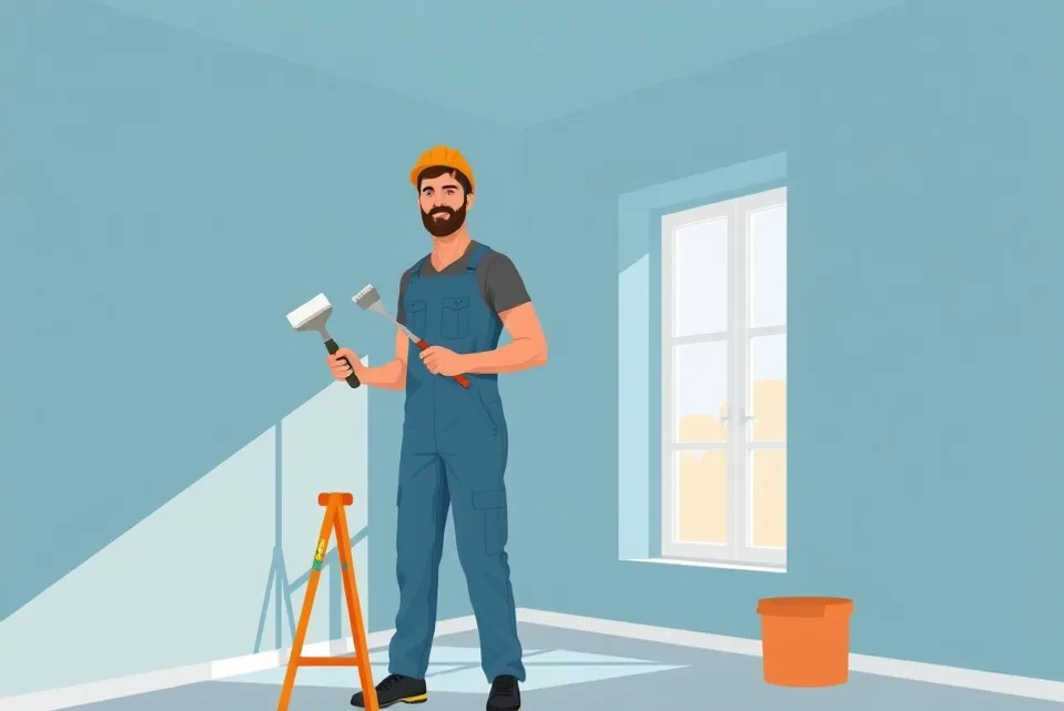 Intérieur rénové après travaux de peinture à Loos